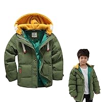 Kids Thicken Hooded Jacket Warm Winter Coat Windproof Outwear for Boys Padded Jacket Cool Casual 5-10T