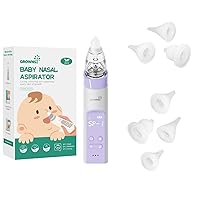 Baby Nasal Aspirator Purple with 7 Food-Grade Silicone Replacement Nozzles, Nose Sucker for Baby, Automatic Nose Sucker for Infants, Rechargeable, with Music & Light Soothing Function