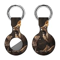 Lion King Protective Case Compatible for Airtag Shockproof Case Cover Holder with Keychain 1PCS