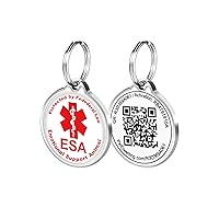 ESA Emotional Support Animal QR Code ID Tags - Dog Tags- Cat Tags: Instant Online ESA Profile Access and Scan Location Email Alerts