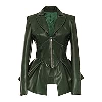 Andongnywell Clearance Womens Motorcycle Tunic Gothic Faux Leather PU Jackets Coats Shaping Biker Jacket