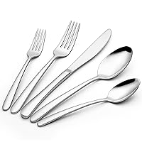 60 Piece Silverware Set for 12, Stainless Steel Flatware Set, Cutlery Set Utensils Include Forks Spoons Knives, Mirror Polished Tableware Set for Home Kitchen Restaurant Party, Dishwasher Safe