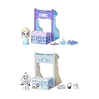 Disney Frozen 2 Twirlabouts 2-Pack, Series 2, Elsa and Olaf Sled to Shop Playset Toys, Olaf and Elsa Doll Accessories for Kids 3 and Up