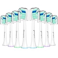 Replacement Toothbrush Heads for Philips Sonicare Replacement Heads, Brush Head Compatible with Phillips Sonicare Electric Toothbrushes C2, for Philips Sonic Care Brush(All Snap-on), 8 Pack