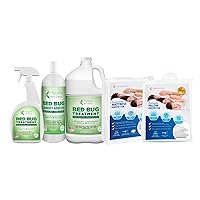 Full Mattress and Bed Bug Protection Bundle - Exterminator Combo Pack (Bed Bug Spray 24 oz, Refill 128 oz & Laundry Treatment 32 oz), Full Mattress Cover, & 2 Standard Pillow Protectors