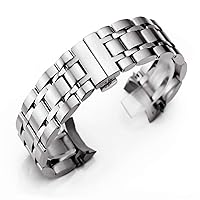 Men's Watchbands Stainless Steel Watchband for Curved End 22/23/24mm Watch Band Women Strap Bracelet Watch Men (Band Width : 24mm)