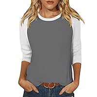 3/4 Sleeve Bodysuit,3/4 Sleeve Tops for Women Raglan Round Neck T Shirts Trendy Casual Summer Tops Basic Holiday Tops Swim Suits for Women 2024 Tummy Control