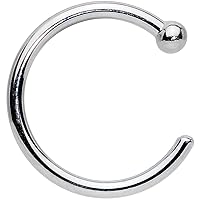 Body Candy Solid 14k White Gold Nose Hoop 20 Gauge 1/4