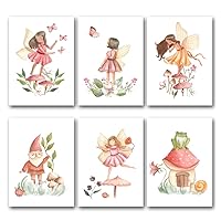 Fairy Wall Art for Girls Room, Fairy Pictures Wall Decor, Fairy Nursery Wall Decor, Fairy Princess Wall Decor Little Girl, Flower Fairy for Kids Bedroom