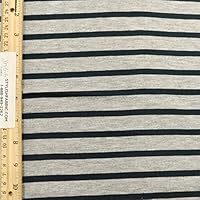Heather Gray and Hunter Green Stripes Yarn Dyed Rayon Spandex Jersey Fabric by The Bolt - 50 Yards (Wholesale Price)