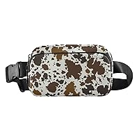Cow Skin Print Fanny Pack for Women Men Belt Bag Crossbody Waist Pouch Waterproof Everywhere Purse Fashion Sling Bag for Running Hiking Workout Travel