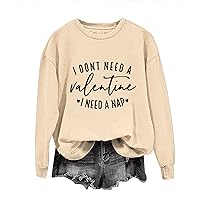 Valentines Day Cute Love Hoodies For Women Funny Long Sleeve Graphic Pullover Tops Oversized Crewneck Sweatshirts