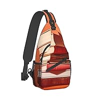 Sling Bag for Women Men Crossbody Bag Small Sling Backpack Orange Stack of Books Chest Bag Hiking Daypack