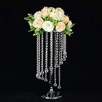10 PCS/LOT 23.6 Inches Tall Crystal Flower Stands Acrylic Flower Chandelier Wedding Decoration Flower Vase Marriage Table Centerpiece Road Lead