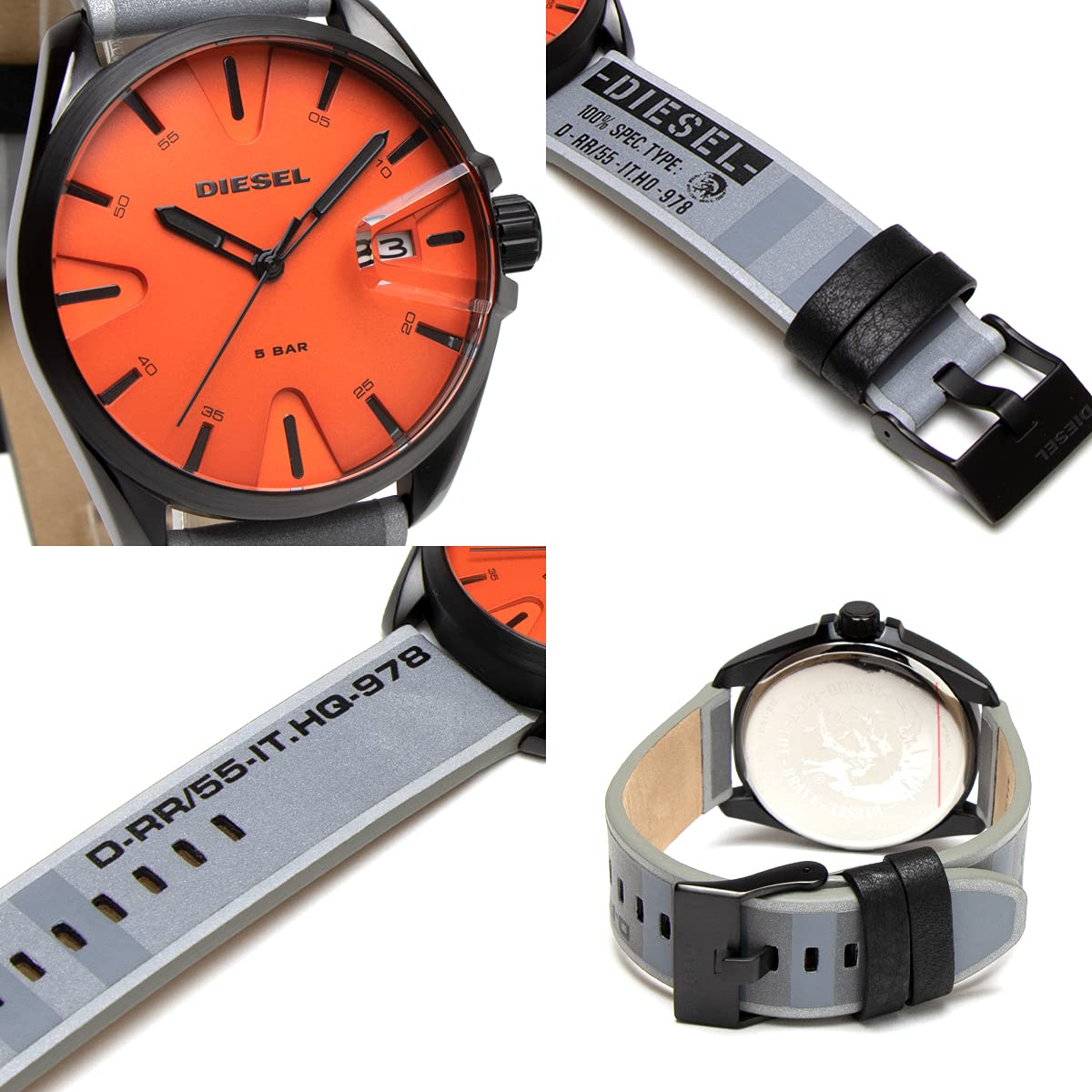 Buy Diesel DZ1931 MS9 Men's Wristwatch, Orange, Nylon and Leather