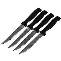 Chef Craft Select Steak Knife Set, 4.5 inch blade 8.25 inches in length 4 piece set, Black