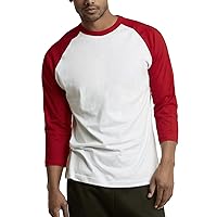 Men's 3/4 Sleeve Casual Raglan Jersey Baseball Tee Shirt