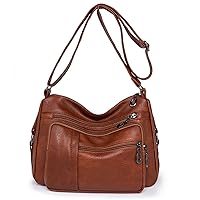 Ray-Velocity Women Crossbody Bags, PU Soft Leather Shoulder Bag with Adjustable Strap & Multiple Pockets, Waterproof Handbag for Ladies Girls Travel Shopping Work Dailyuse