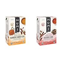 Numi Organic Amber Sun Turmeric Tea (Pack of 3) and Numi Organic Rooibos Chai Tea (Packaging May Vary)