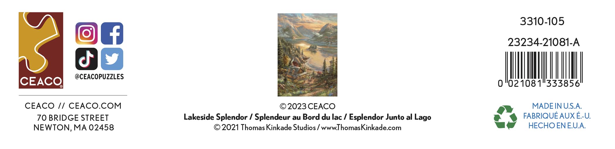 Ceaco - Thomas Kinkade - Lakeside Splendor - 1000 Piece Jigsaw Puzzle
