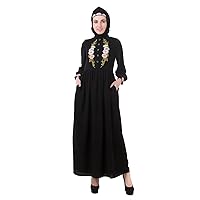 Abaya with Hijab Jilbab Islamic Clothing Maxi Dress Muslim Black Burqa AY-624