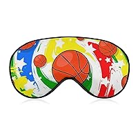 Sleep Mask Blackout Eye Mask for Men Women Sleeping Mask Compatible with Colorful Cool Basketball Swirls, Comfortable Soft Sleeping Blindfold for Meditation Travel