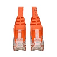 Eaton Tripp Lite Cat6 Gigabit Ethernet Snagless Molded Patch Cable UTP Orange RJ45 M/550Mhz 2Ft 2' (N201-002-OR)