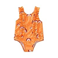 0 to 3T Swimsuit Girls Infant Rainbow Printed Cute Swimwear Summer Girls Baby Beach Ruffles