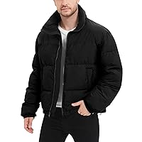 Flygo Men Puffer Jacket Winter Coats Water Resistant Long Sleeve Zip Up Puffy Quilted Down Jackets