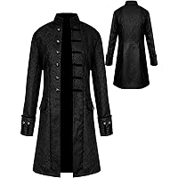 WISHU Boys Vintage Steampunk Tailcoat Halloween Costumes, Medieval Pirate Gothic Renaissance Victorian Jacket Coat for Kids