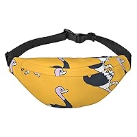 Fanny Packs for Women Men Waist Packs Bag Crossbody Belt Bag for Workout Running Travelling,Ostrich Pattern