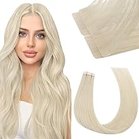 Moresoo Tape in Hair Extensions Virgin Human Hair Blonde Injection Hair Extensions Real Tape in Human Hair Invisible Injected Human Hair Tape in Extensions#1000 24inch 12.5G 5Pcs