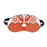 Red Head Paper-cut Beijing Opera Pattern Sleep Eye Shield Soft Night Blindfold Shade Cover