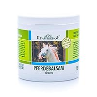 Kräuterhof Horse Balm Cools and Revitalises Precious Herbal Extracts from Horse Chestnut Arnica Rosemary and Mint Oil 500 ml Tub Sealed with Aluminum Foil