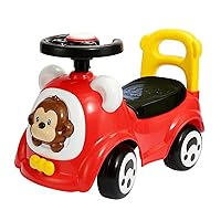 Toddler Foot to Floor Ride on Car, Horn and Backrest, 1-3 Years Old, Red