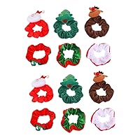 BESTOYARD 12 Pcs Christmas Pig Intestines Scrunchy Hair Bands Womens Christmas Hair Accessories Christmas Hair Rope Christmas Stocking Stuffers European and American Sequins Fabric Miss