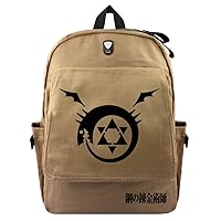 Fullmetal Alchemist Anime Canvas Backpack Book Bag Casual Daypack Rucksack with Headphone Jack /2