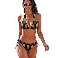 Women's Bikini Set 2 Piece Swimsuits for Women, Halter Bikini Tops Triangle Bottoms Beach Bathing Suit
