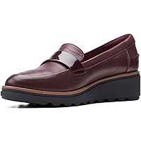 Clarks womens Sharon Gracie Penny Loafer, Burgundy Leather, 6 US