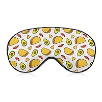 Mexican Food Taco Avocado Comfortable Sleep Mask Cute Eye Masks Cover with Adjustable Strap for Sleeping Travel