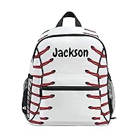 Custom Baseball Kid's Backpack Personalized Backpack with Name/Text Preschool Backpack for Boys Customizable Toddler Backpack for Girls with Chest Strap