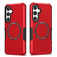Phone Case Compatible with Samsung Galaxy S24 Plus Slim Case,Full Body Rugged Shockproof Hard Premium Thin Solid PC Wireless Charging Protective Phone Cover (Color : Red)