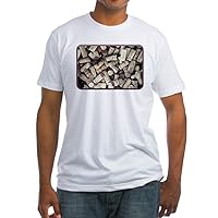 Fitted T-Shirt I Love Wine Corks - White, Large