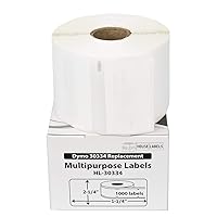 HL-30334-R Dymo-Compatible Multipurpose Labels with Removable Adhesive, 1000 Labels per Roll, White