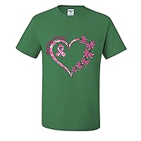 Heart Pink Ribbon Dragon Fly Breast Cancer Awareness Mens T-Shirts