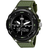 V2A Analog Digital Military Green Countdown and Auto Calendar 5Atm Waterproof Sports Watch for Men