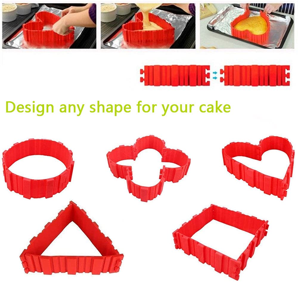 12 PCS Silicone Cake Mold Magic DIY Bake Snakes Mould Shape Tools for Various Dessert,Design Your Cakes in Any Shape