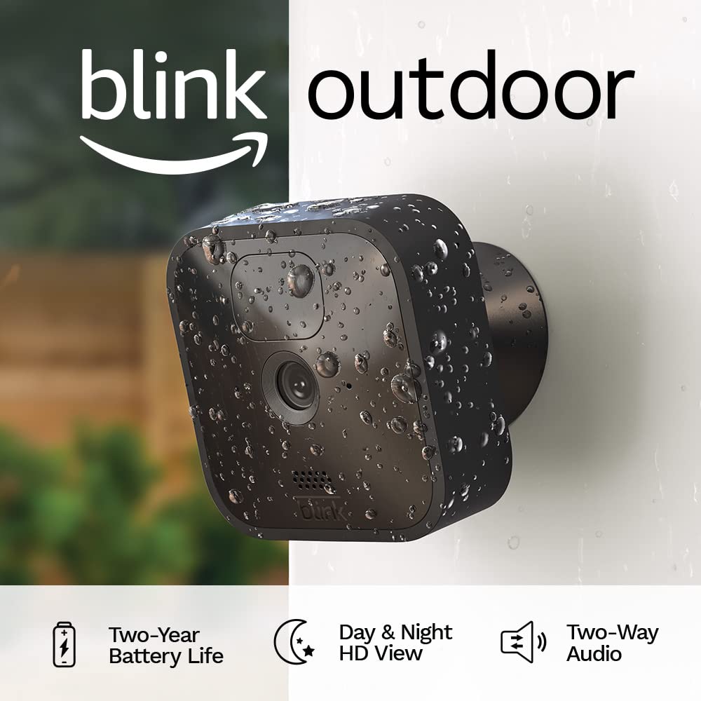Blink Outdoor (3rd Gen) - wireless, weather-resistant HD security camera, two-year battery life, motion detection, set up in minutes – 4 camera system
