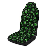 Green Weed Leafs Car Seat Covers Comfortable Car Seat Protector Interior for Fit Most Automotive 1PCS