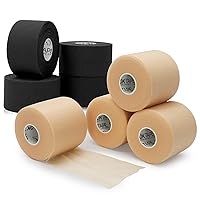 4 Rolls Black Athletic Tape and 4 Rolls Beige Pre Wrap Tape